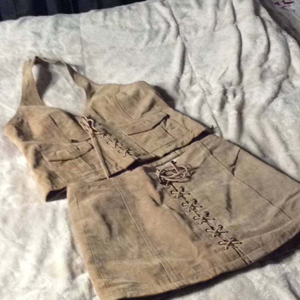 Wilson leather suede halter top and matching mini